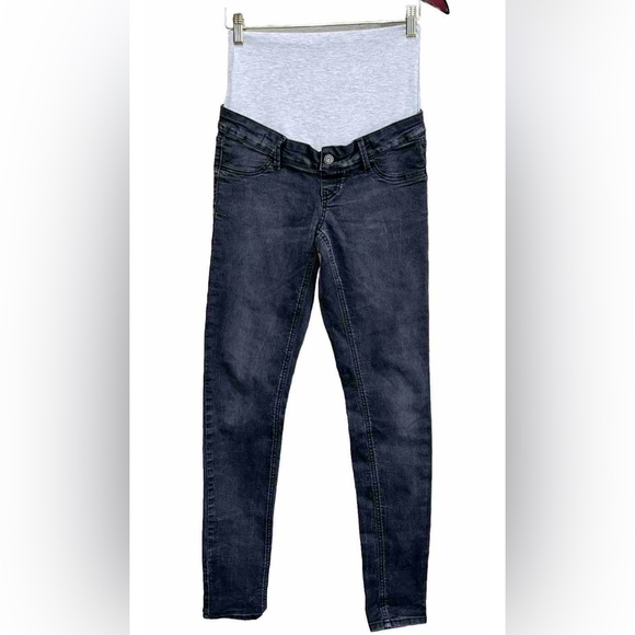 Queen Mum Sisters Black Grey Wash Grey Maternity Extension Skinny Size 27 Jean - Picture 3 of 11